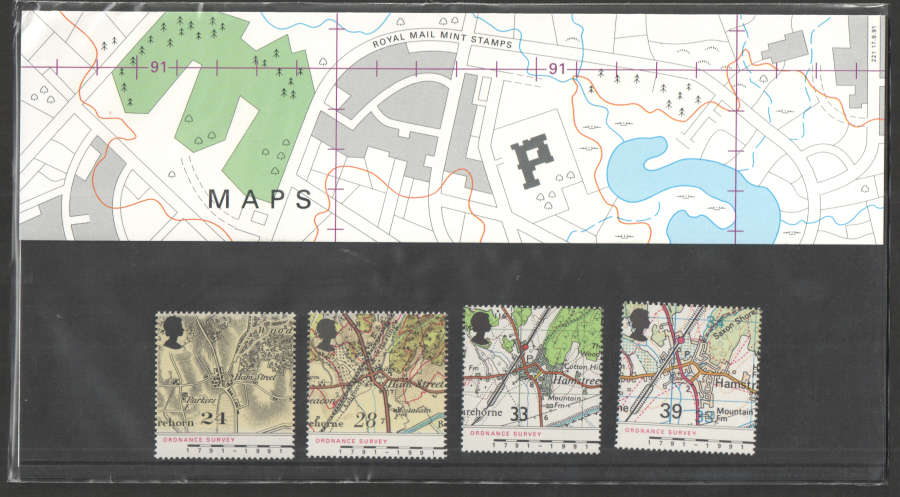 (image for) 1991 Ordnance Survey Maps Royal Mail Presentation Pack 221